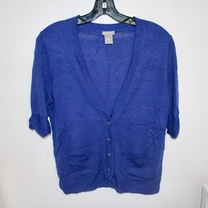 Ann Taylor Short Sleeve Cardigan Sweater Sz M
